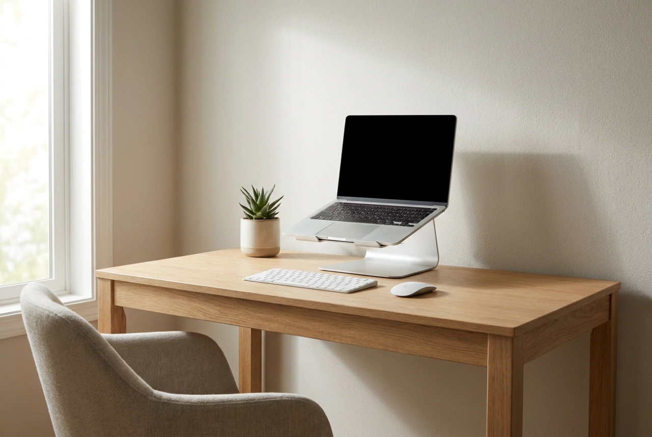 Hogyan állítsuk be az állítható laptoptartót a hát és a szem védelmében