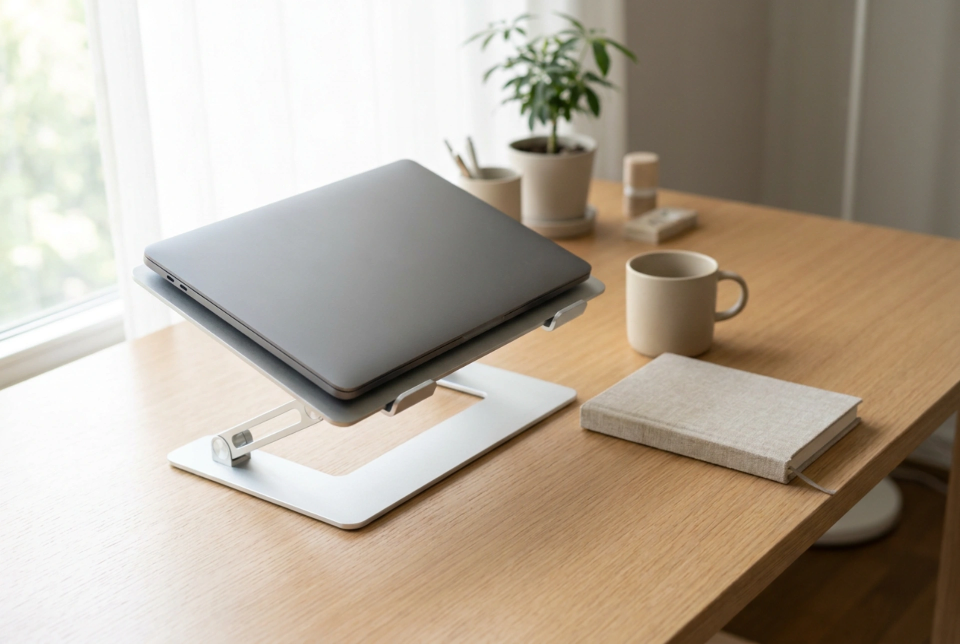 Állítható laptoptartó és a megfelelő képernyőmagasság