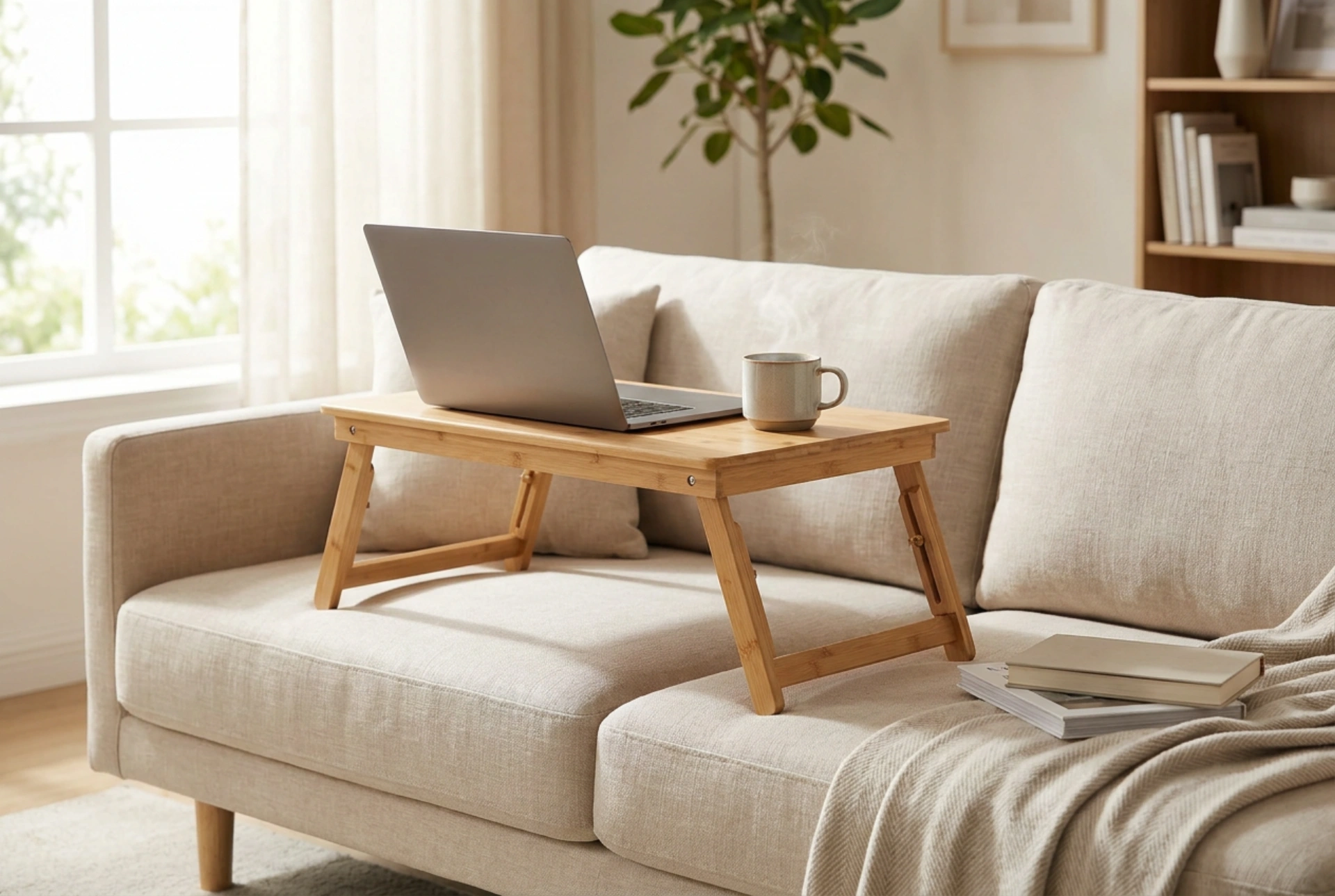 Kényelmes munka ölbe vehető laptoptartóval